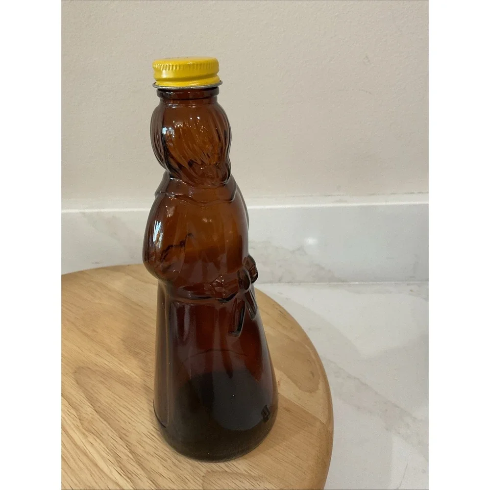 Vintage Mrs. Butterworth Amber Brown Glass Syrup Bottle 8.25 Inch